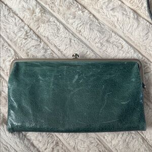 HOBO Forest Green Leather Clutch